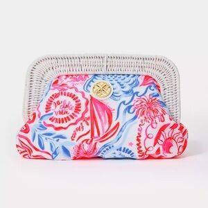 Lilly Pulitzer Cayo Coco Clutch Colorful Woven